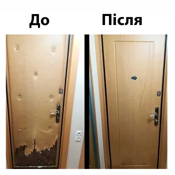 Установка мдф накладки на двері