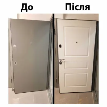 Установка мдф накладки на металеві двері