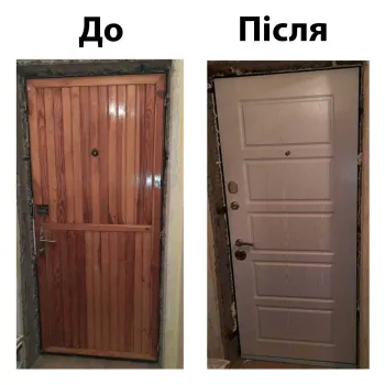 Установка мдф накладки на деревяні двері